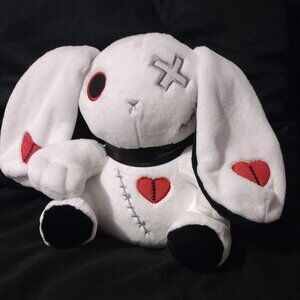 New Goth White VooDoo Bunny Rabbit Plush Animal